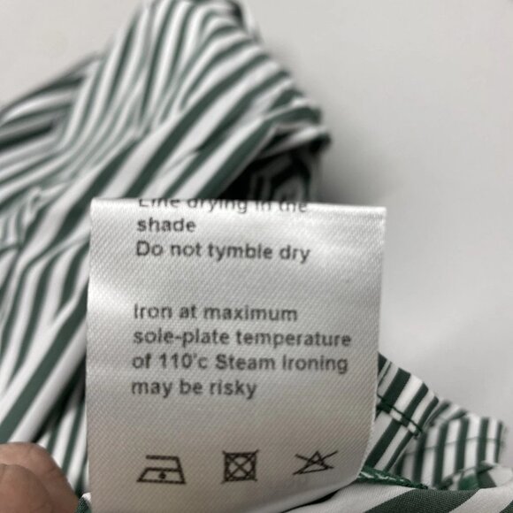 NEW CHAMPLAIN Men’s Long Sleeve Stripe Button-Down Shirt Green/White Size L - Picture 9 of 9